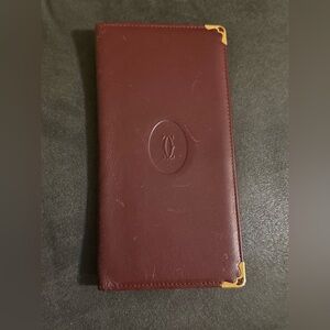 CARTIER: Burgundy, Leather & "Double C" Wallet